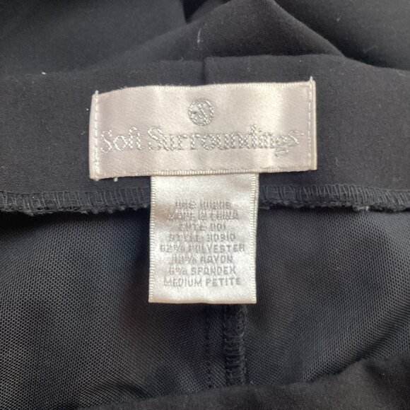 Soft Surroundings Womens Medium Petite Wide Leg Pants Black - Picture 8 of 10